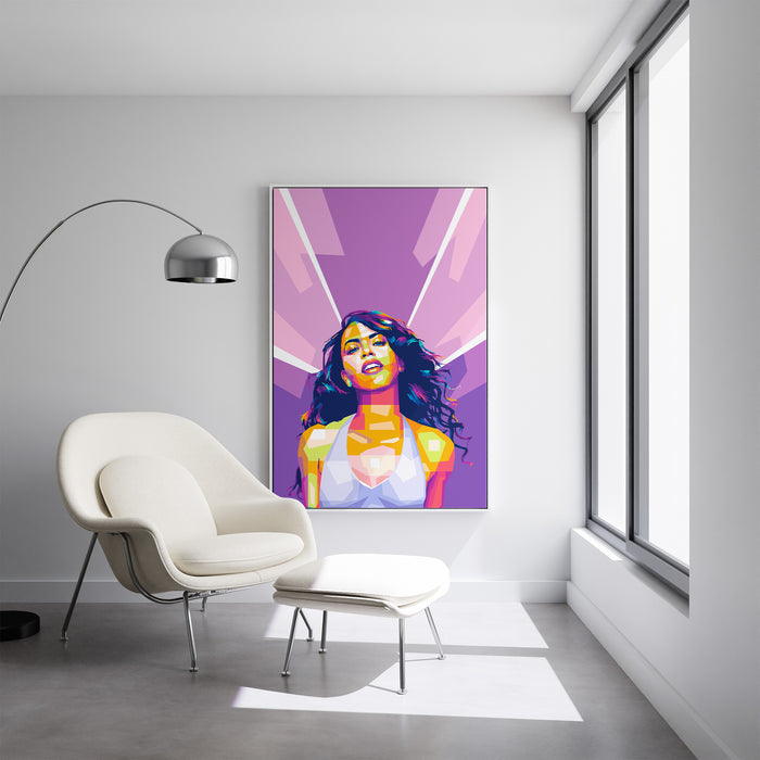 Aaliyah Portrait - Canvas Poster