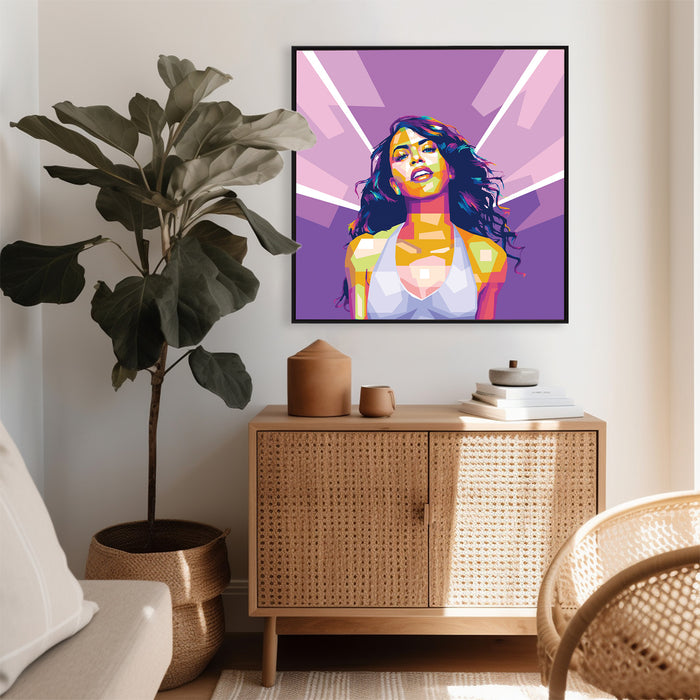 Aaliyah Portrait - Canvas Poster