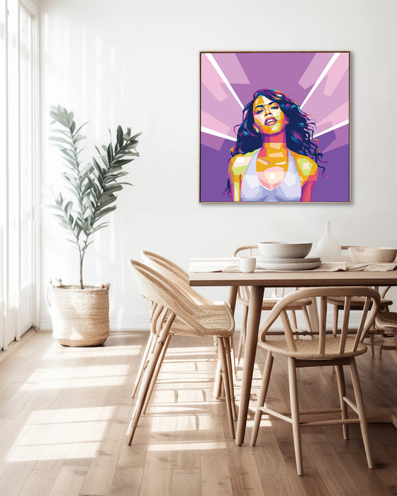 Aaliyah Portrait - Canvas Poster