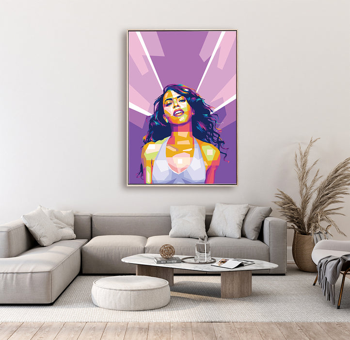 Aaliyah Portrait - Canvas Poster