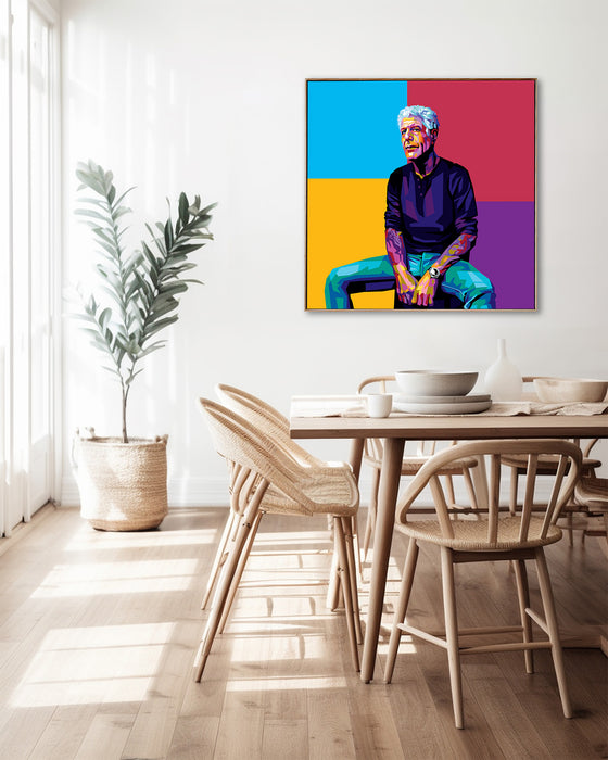 Anthony Bourdain - Color Blocks - Canvas Print