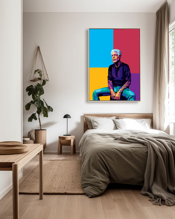 Anthony Bourdain - Color Blocks - Canvas Print