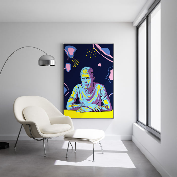 Anthony Bourdain - Colorful Portrait - Canvas Print