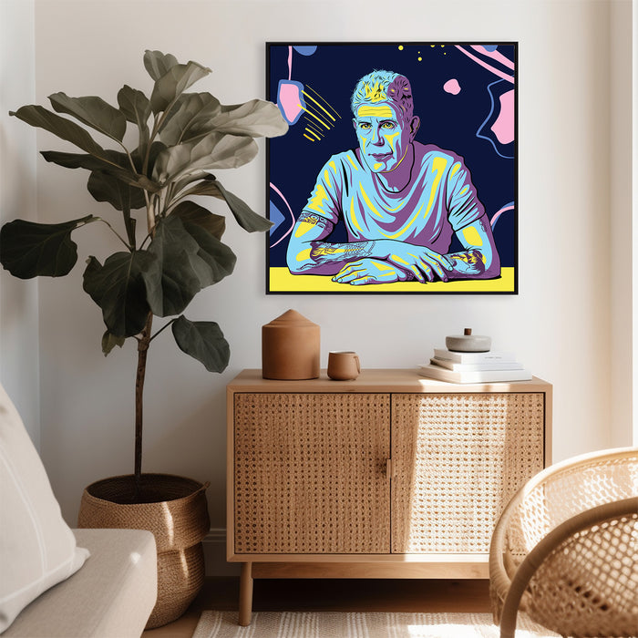 Anthony Bourdain - Colorful Portrait - Canvas Print