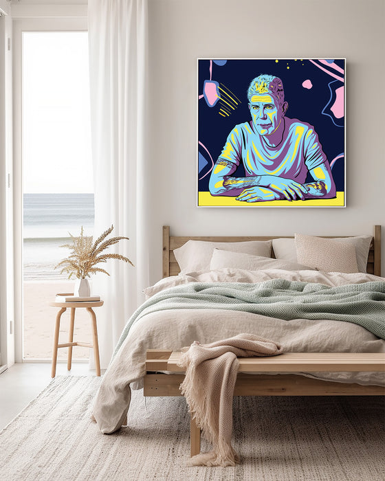 Anthony Bourdain - Colorful Portrait - Canvas Print