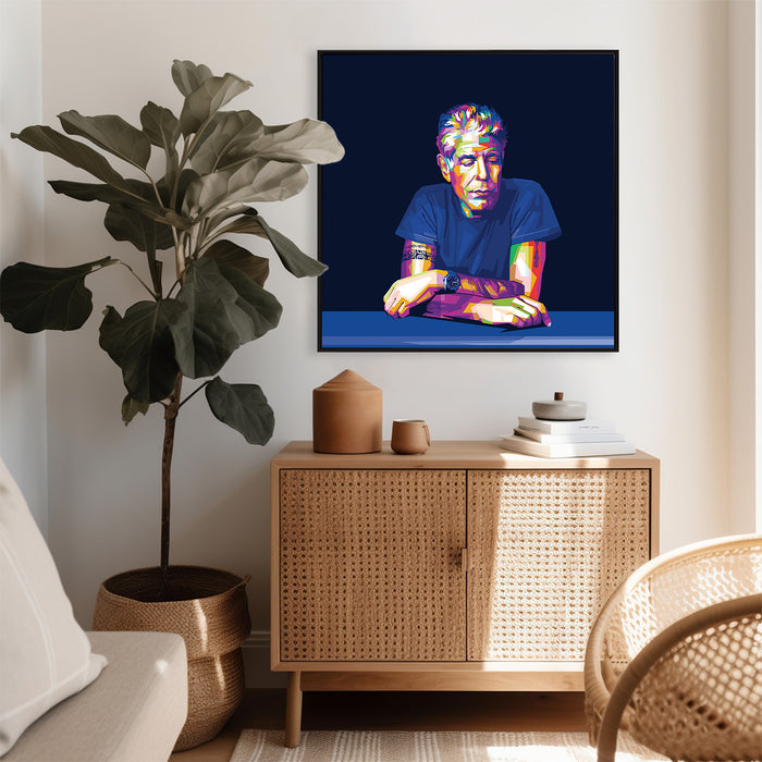 Anthony Bourdain Portrait - Colorful - Canvas Print