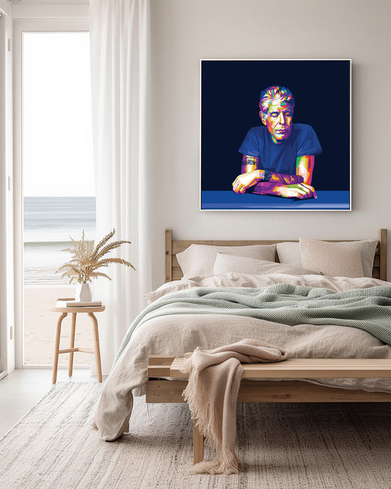 Anthony Bourdain Portrait - Colorful - Canvas Print