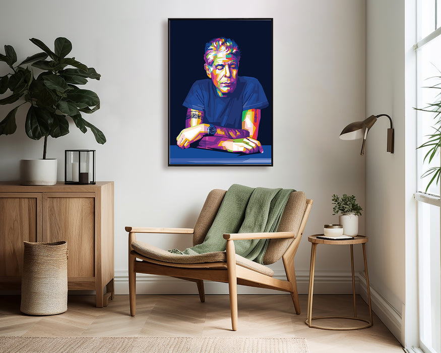 Anthony Bourdain Portrait - Colorful - Canvas Print