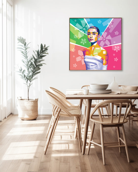 Audrey Hepburn - Flowers - Canvas Print