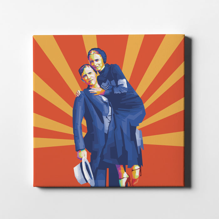 Bonnie & Clyde Parker - Bank Robberies - Canvas Art Print