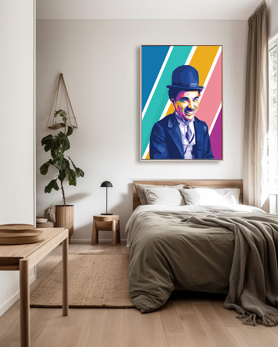 Charlie Chaplin Portrait - Canvas Poster