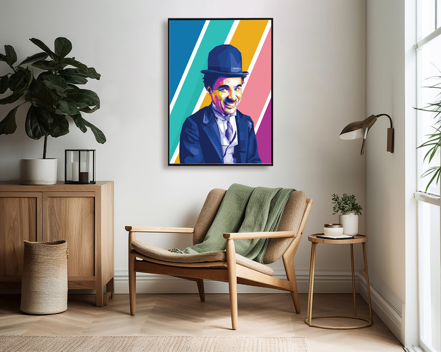 Charlie Chaplin Portrait - Canvas Poster