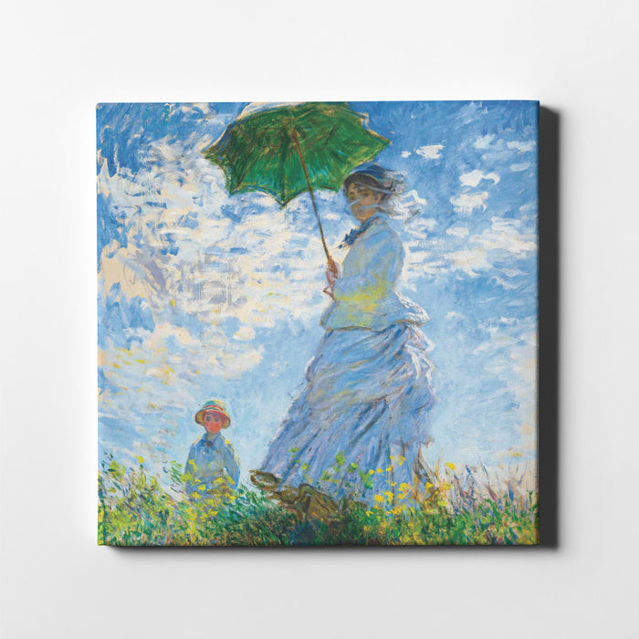 Modern art poster of Claude Monet's Woman with a Parasol.