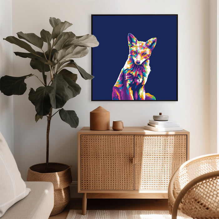 Colorful Fox Portrait - Canvas Print