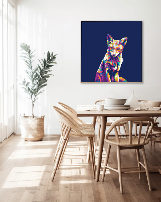 Colorful Fox Portrait - Canvas Print