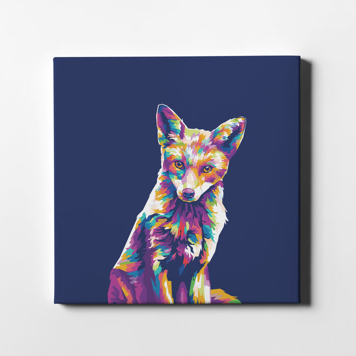 Colorful Fox Portrait - Canvas Print