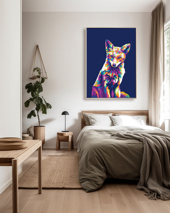 Colorful Fox Portrait - Canvas Print