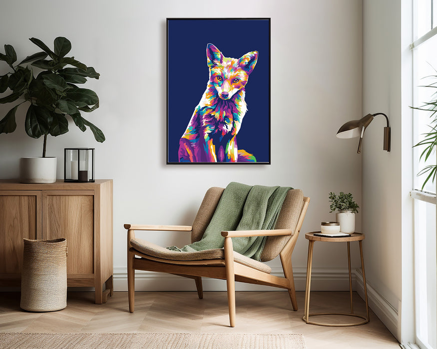 Colorful Fox Portrait - Canvas Print