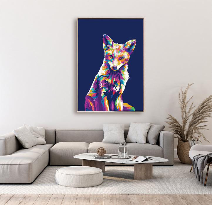 Colorful Fox Portrait - Canvas Print