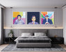 Modern 3-pieces art canvases of Pablo Escobar, Lucky Luciano, Al Capone