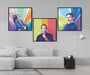 Modern 3-pieces canvas print of Steve Jobs, Nikola Tesla and Stephen Hawking