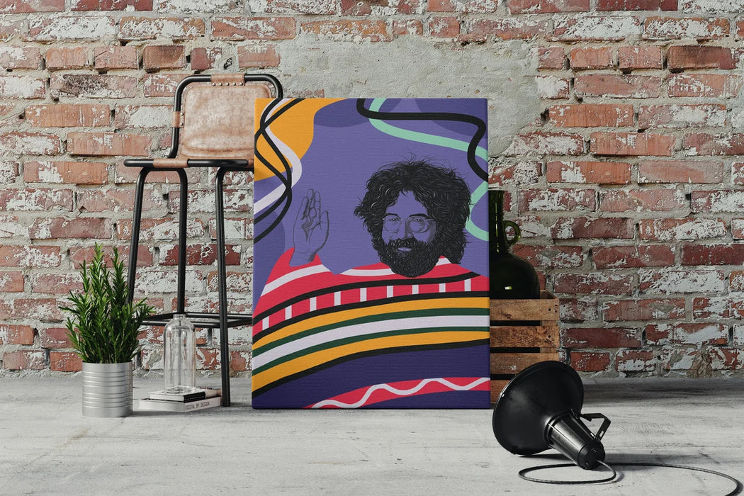 Jerry Garcia - Colorful Portrait - Canvas Print