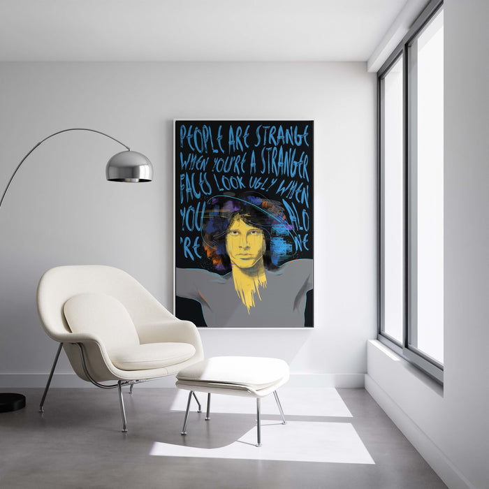 Jim Morrison Portrait - Street Art Blue