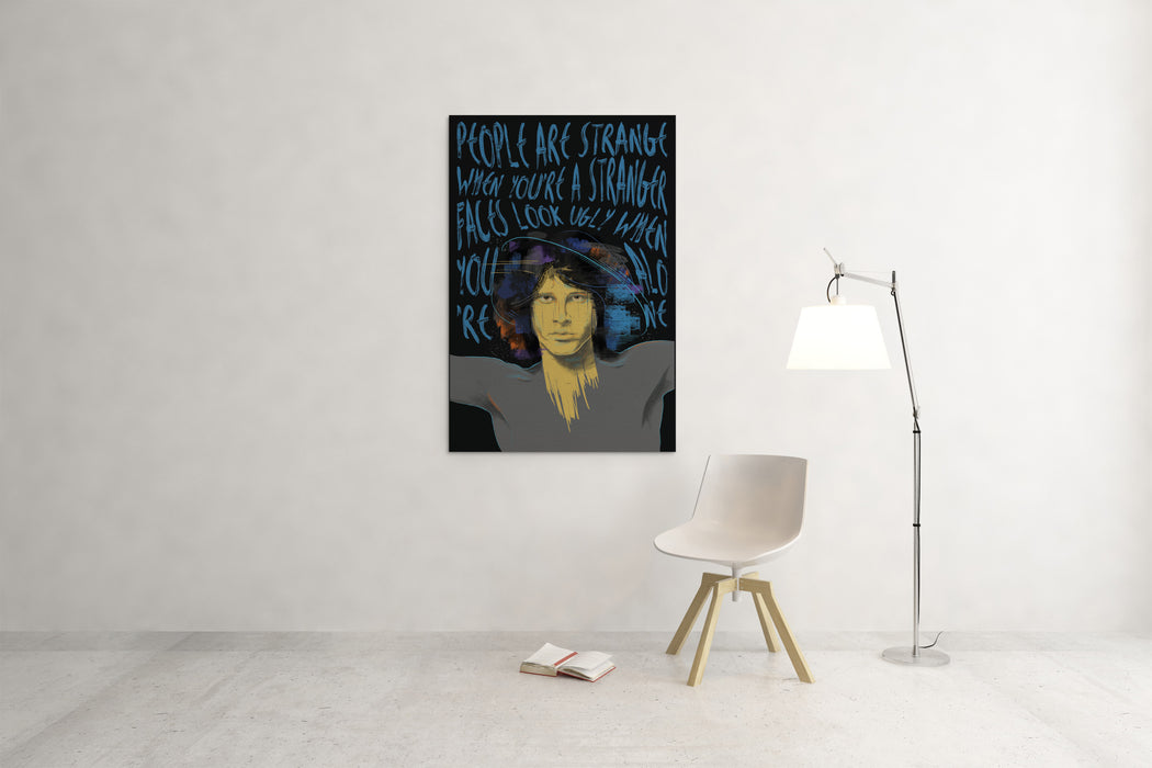 Jim Morrison Portrait - Street Art Blue