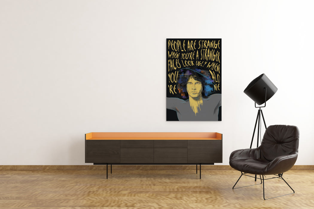 Jim Morrison Portrait -  Street Art Yellow - Canvas Print