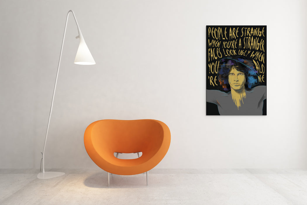 Jim Morrison Portrait -  Street Art Yellow - Canvas Print