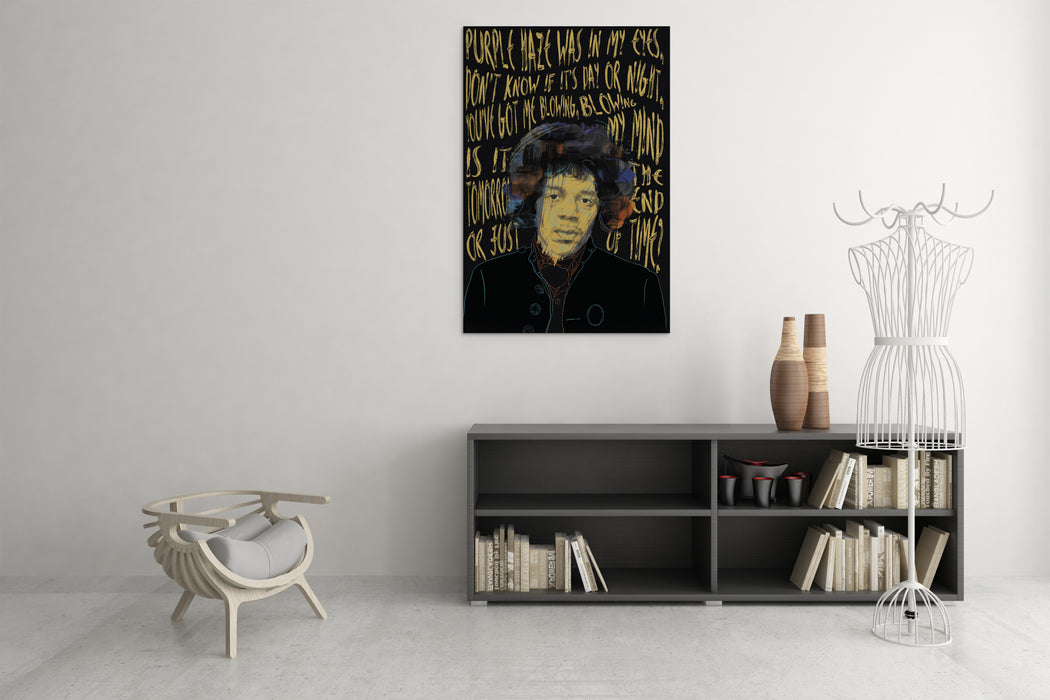 Jimi Hendrix Portrait - Street Art - Canvas Print