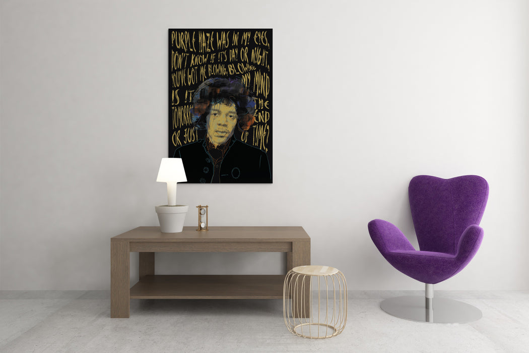 Jimi Hendrix Portrait - Street Art - Canvas Print