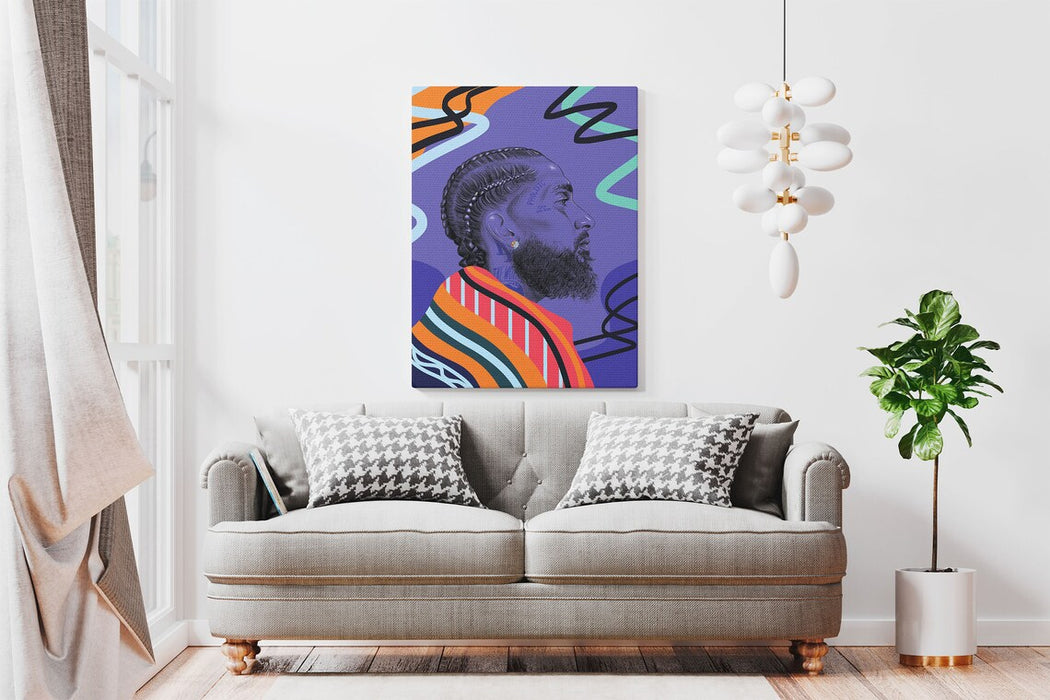 Nipsey Hussle - Colorful Portrait - Canvas Print