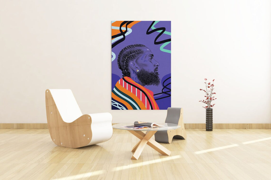 Nipsey Hussle - Colorful Portrait - Canvas Print