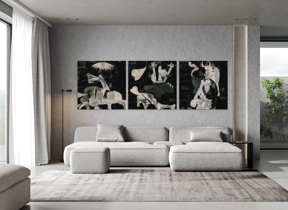 Picasso's Guernica Set- 3-Piece Canvas Print for Gallery Wall