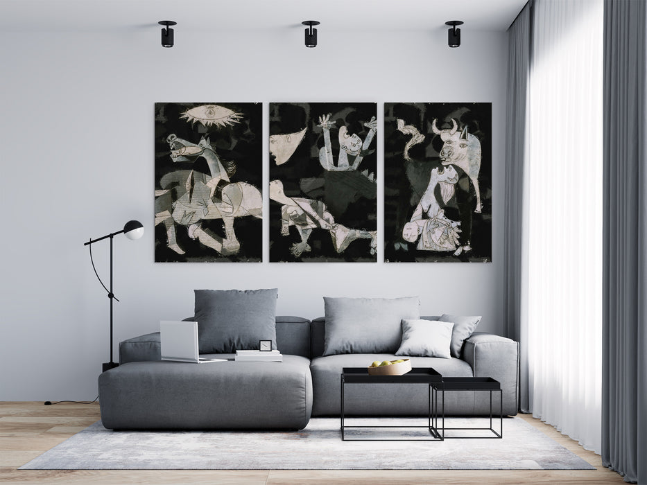 Picasso's Guernica Set- 3-Piece Canvas Print for Gallery Wall