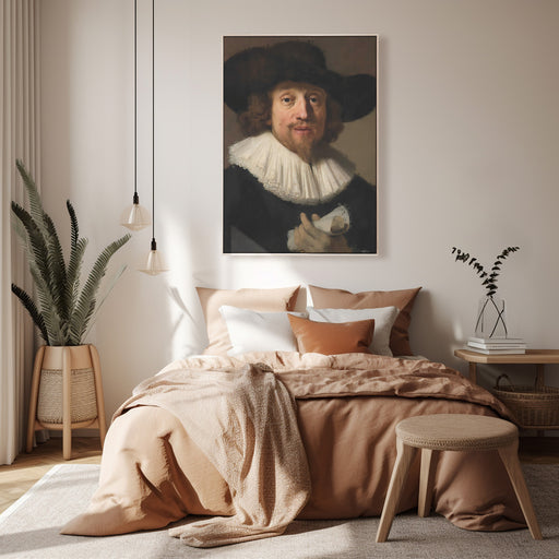 "Modern art poster of Rembrandt's Man with a Sheet of Music "