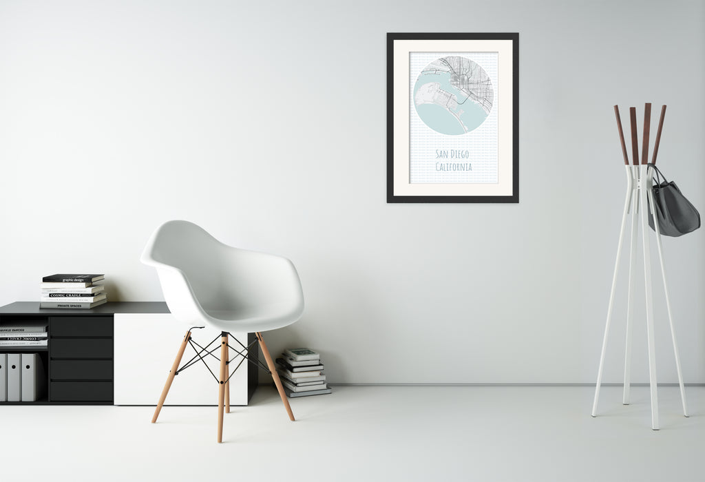 San Diego Minimalist Map Poster - Canvas Art