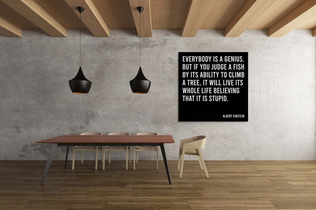 Minimalist Poster of Albert Einstein Quote about being Genius