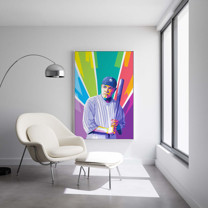 Modern pop art poster of Babe Ruth.