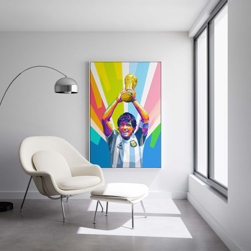 Modern pop art poster of Diego Maradona - The Legend.