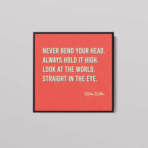 Red canvas print of Helen Keller quote.