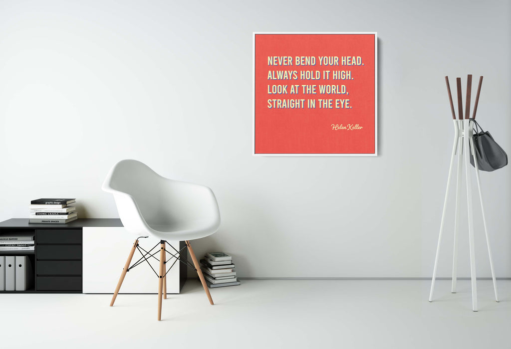 Minimalist Red Poster With Helen Keller Quote