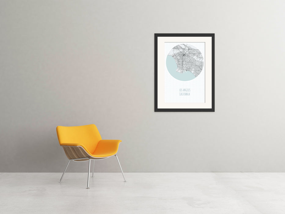 Minimalist Map of Los Angeles - Canvas Print