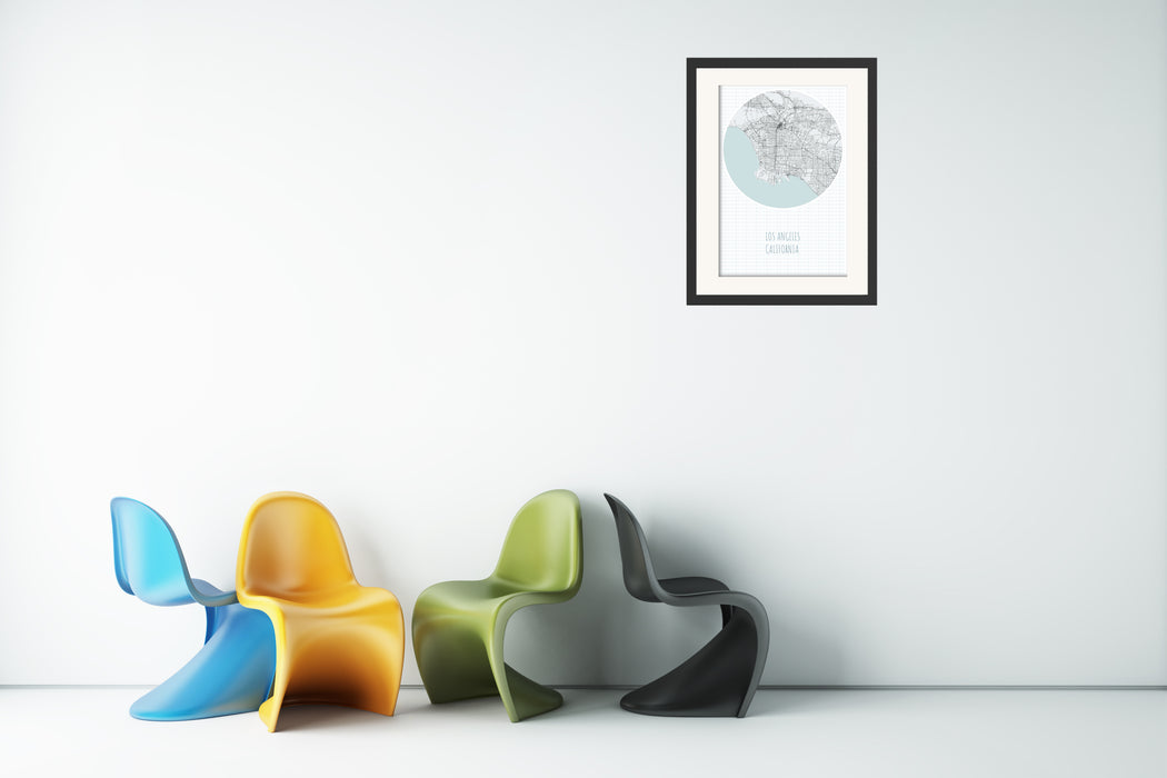 Minimalist Map of Los Angeles - Canvas Print