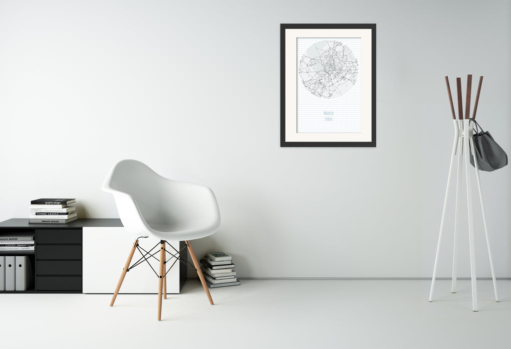 Madrid Minimalist Map Poster - Canvas Art