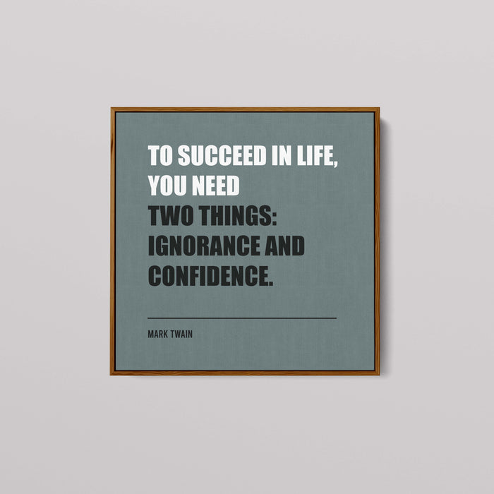 Minimalist Green Poster with Mark Twain Quote