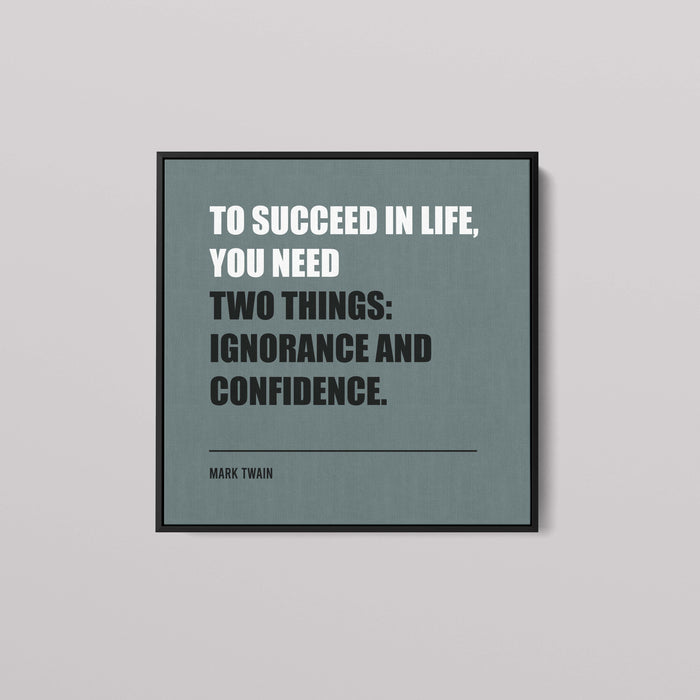 Minimalist Green Poster with Mark Twain Quote