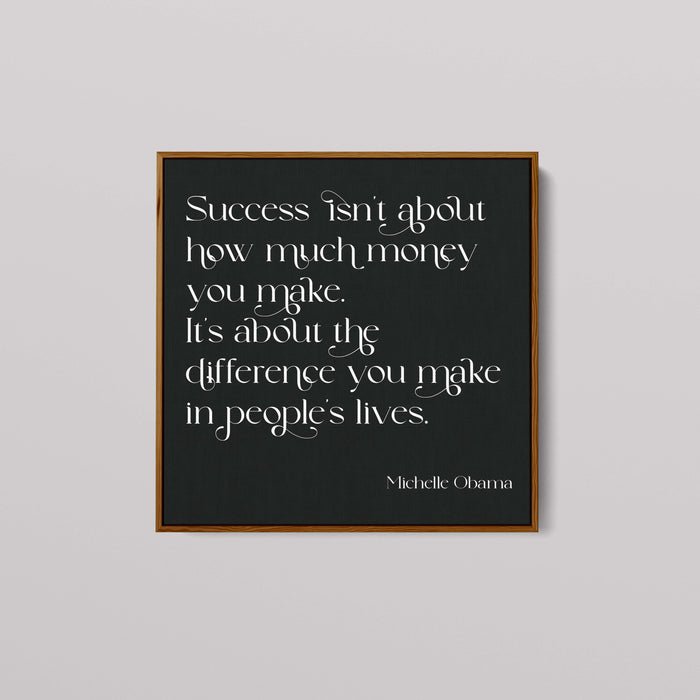 Minimalist Poster With Michelle Obama Quote About Success