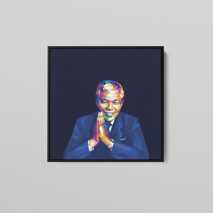 Nelson Mandela Portrait - Pop Art Canvas Poster